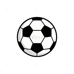 简约黑白足球图标设计元素