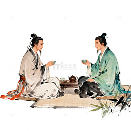 古风二人品茶图