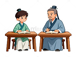 卡通风师生教学场景