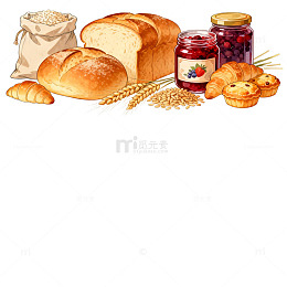 水彩烘焙美食插画设计素材