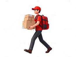 快递员送货动画形象