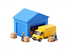 微型仓库运输场景模型