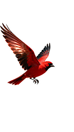 红色飞鸟展翅飞翔图片