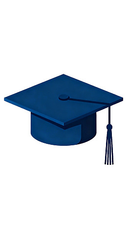 蓝色毕业帽特写图片