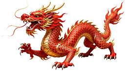 红色中国龙张牙舞爪图片