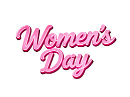 粉色艺术字体的妇女节文字