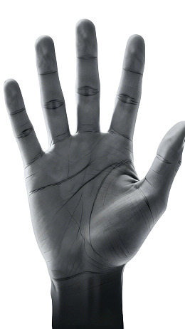 手掌纹路与眼睛图案的独特艺术