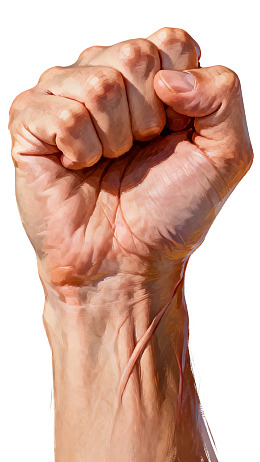 紧握的拳头特写图片