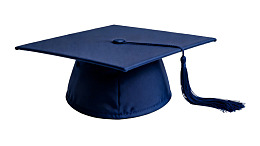 蓝色毕业帽特写图片