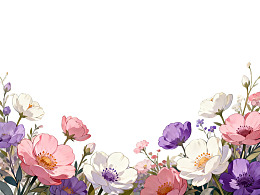 多彩花卉边框装饰画图片