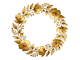 金色花卉环形图案装饰画