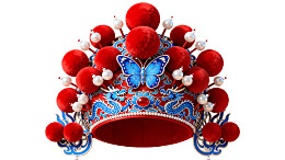 华丽京剧头饰细节特写