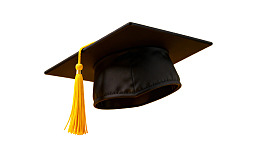 黑色毕业帽配黄色流苏