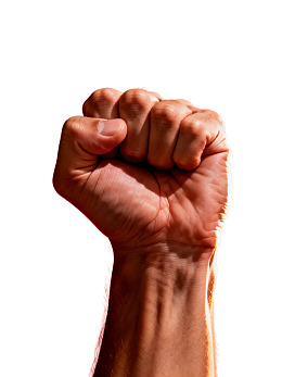 紧握的拳头特写图片