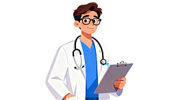 医生手持病历夹微笑站立