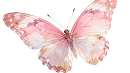 粉色蝴蝶展翅特写图片