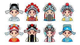 京剧角色卡通形象展示