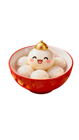 可爱汤圆碗装萌趣表情