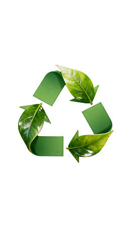 绿叶构成的环保回收标志