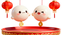 卡通福袋挂饰配红灯笼