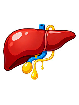 卡通肝脏解剖图图片