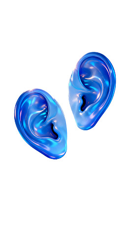 蓝色光泽耳廓艺术插画