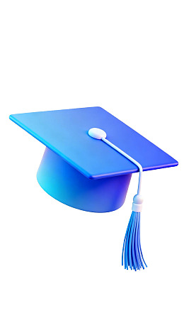 蓝色渐变毕业帽特写图片