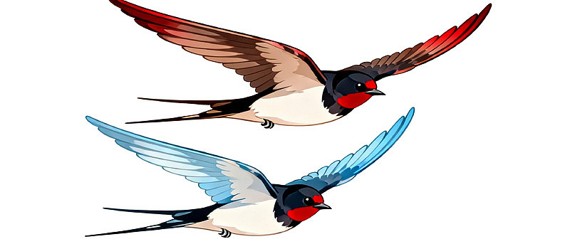 两只飞翔的燕子图片