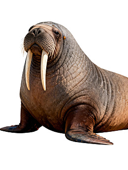 海象静卧长牙突出图片