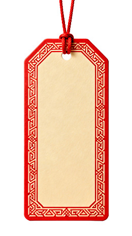 红色边框空白吊牌图片