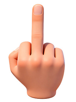 手部特写展示竖中指动作