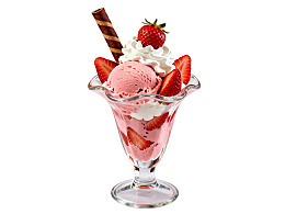草莓冰淇淋圣代图片