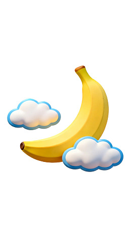 香蕉与云朵的卡通组合
