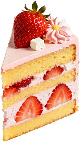 草莓奶油蛋糕切片图片