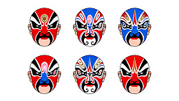 六种京剧脸谱艺术图案展示
