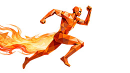 火焰几何人形奔跑动态图
