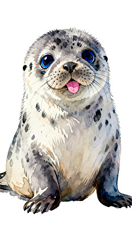 可爱小海豹吐舌萌态图片