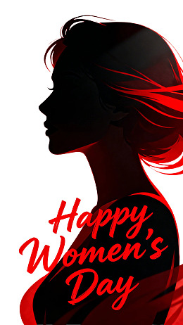 女性剪影庆祝妇女节图片