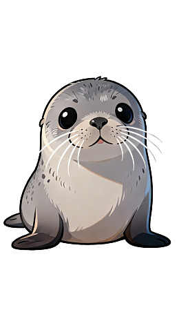 卡通风格的小海豹形象