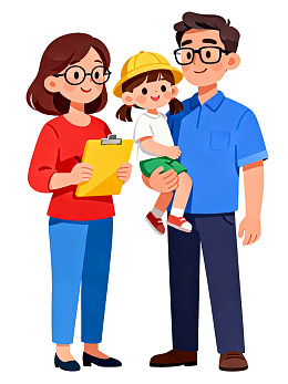 父母与孩子温馨互动场景