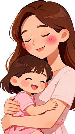 母亲怀抱孩子温馨画面
