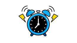 蓝色闹钟响铃示意图图片