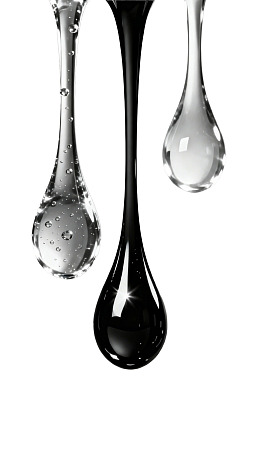 三滴液态物质悬挂特写