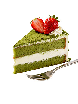 抹茶蛋糕配草莓图片