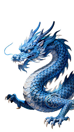 蓝色龙形艺术插画图片