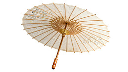 白色蕾丝花纹纸伞图片