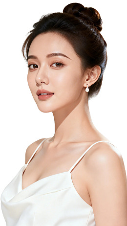 优雅盘发女性肖像图片