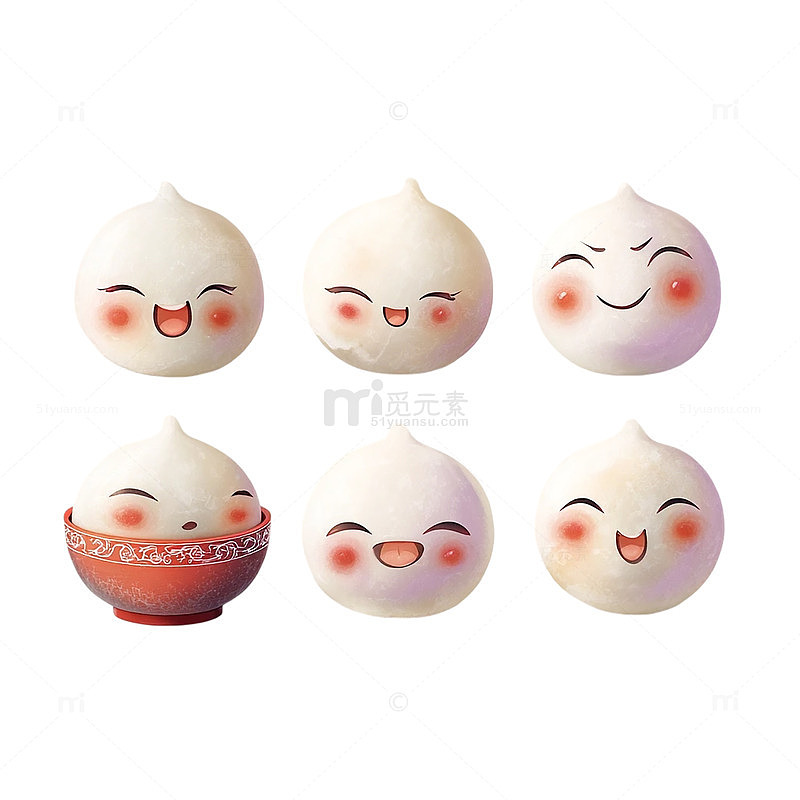 可爱卡通包子表情贴纸
