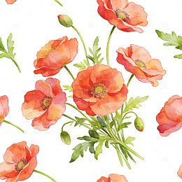 清新手绘淡彩笔触红色花束