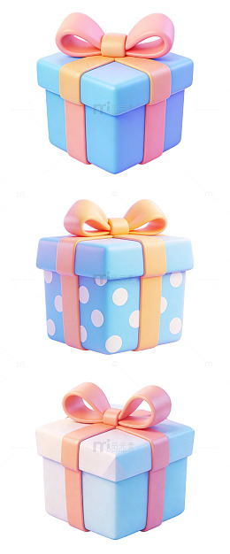 可爱 卡通 圆润 礼盒 礼物